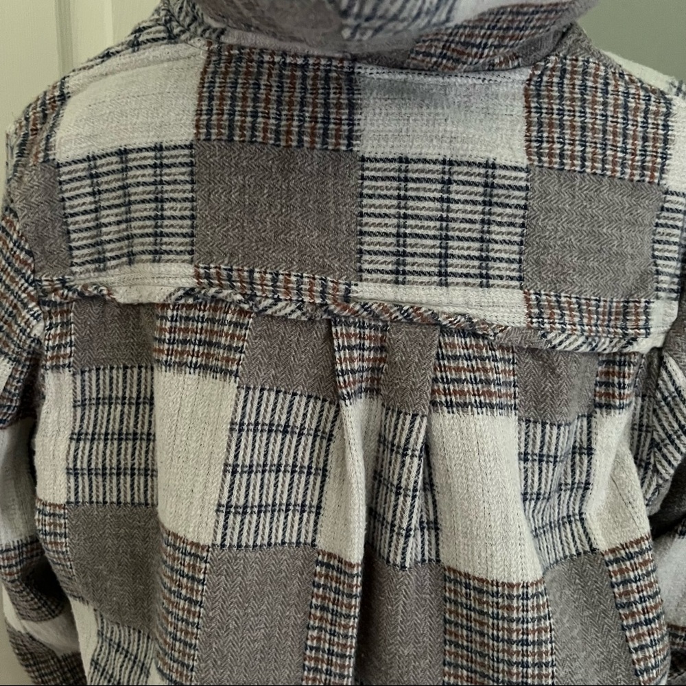 Obey Plaid Patchwork Oversized Relaxed Fit Soft Hoodie Size M - Picture 10 of 14